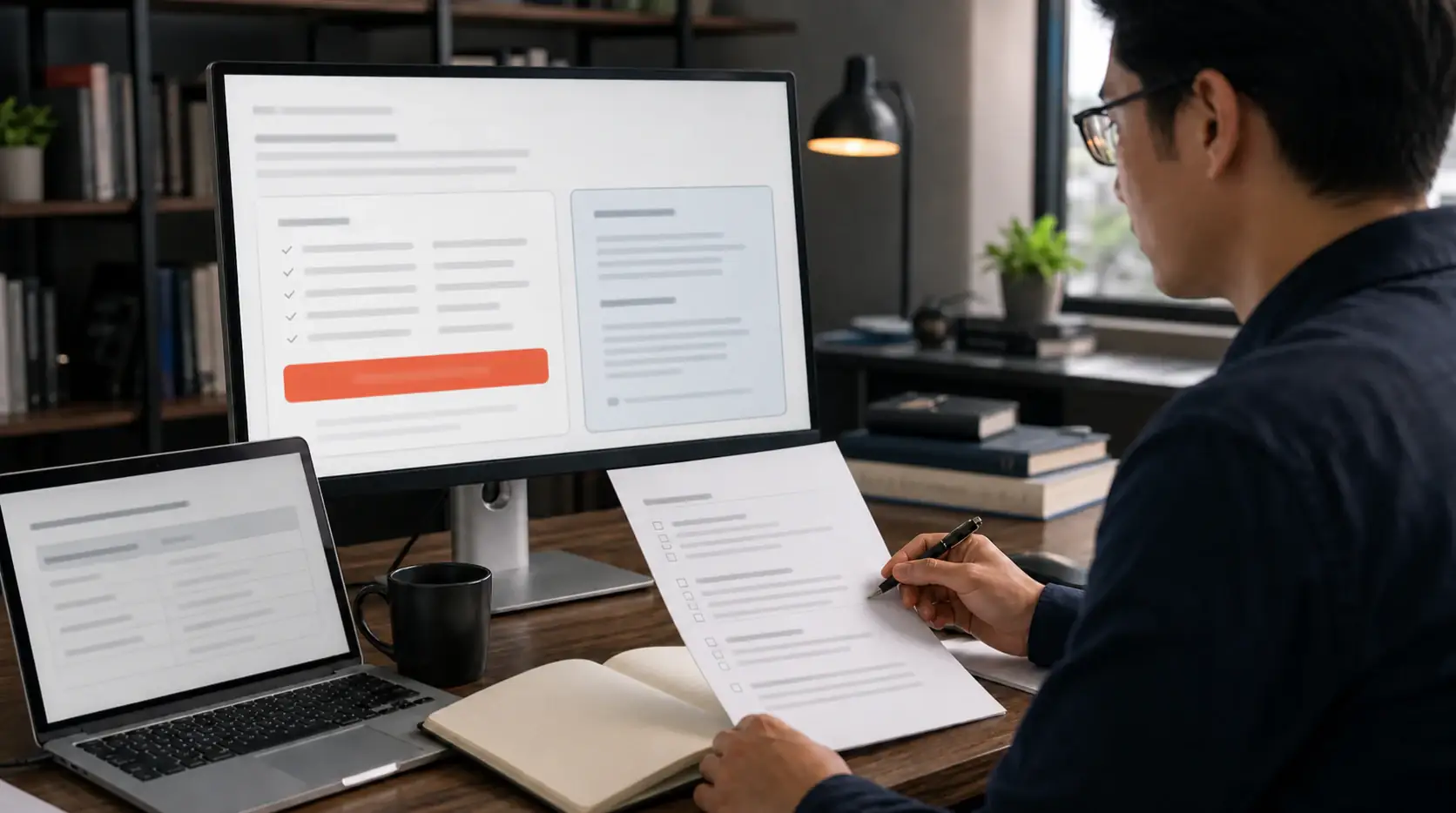 Publisher reviewing an unbranded recommendation with a disclosure band placed beside it