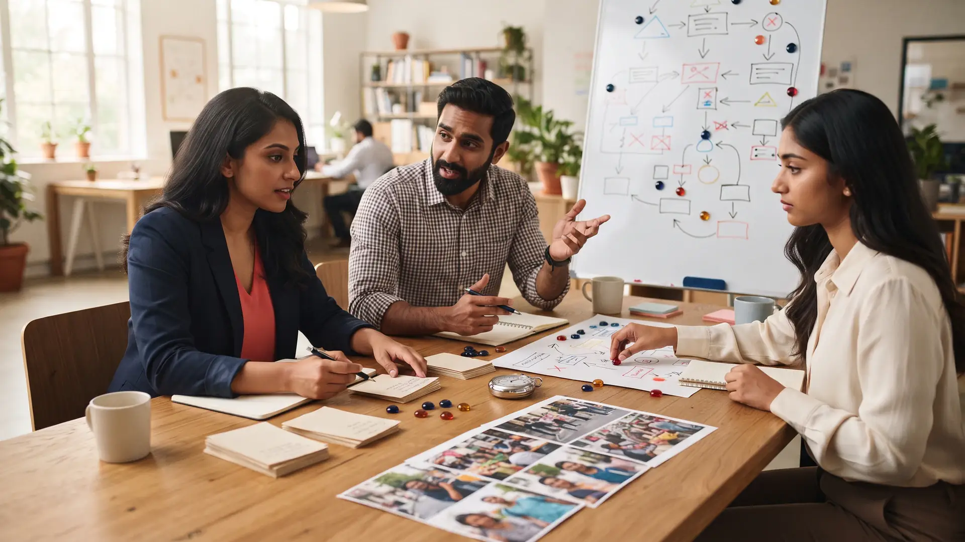 Marketing operations team reviewing agent workflow test cases