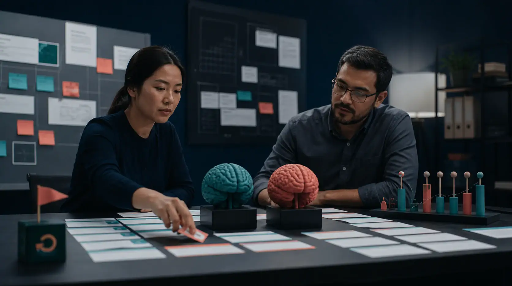 QA lead and AI engineer comparing old and new model behavior in a controlled test