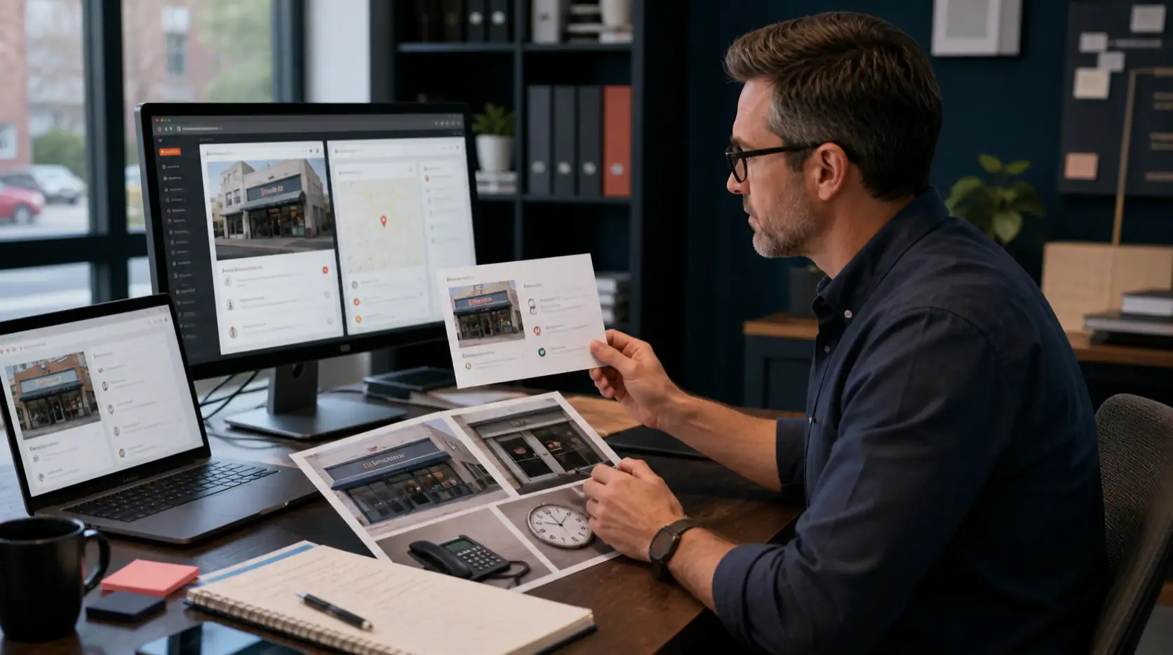 Data steward comparing a suggested profile change with approved storefront evidence