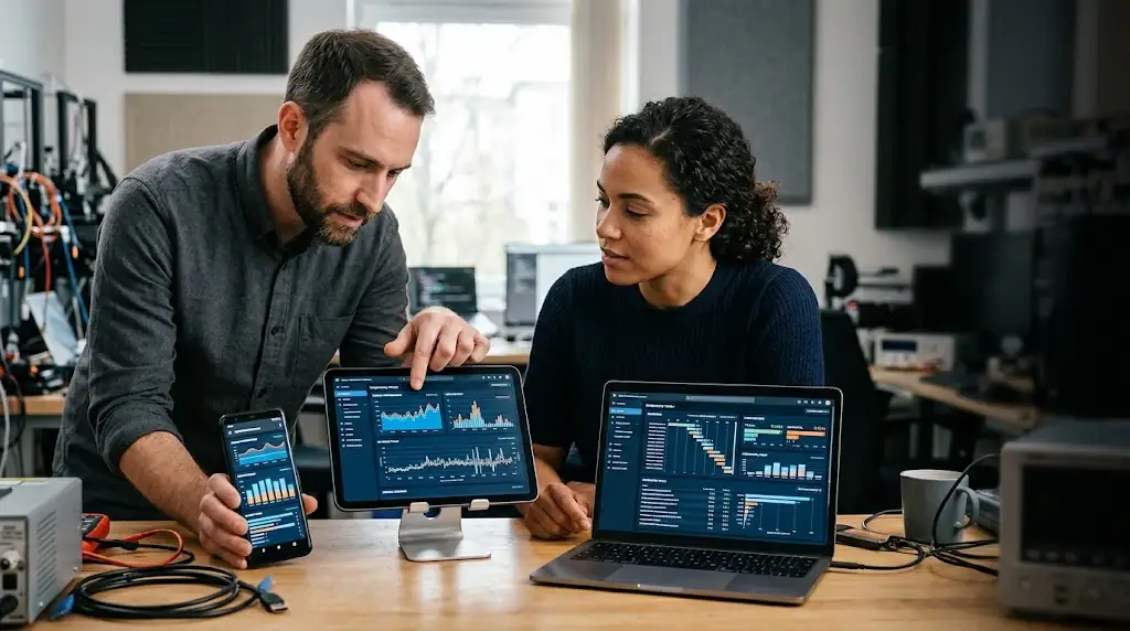 Web performance and growth teams reviewing a slow customer journey on real devices