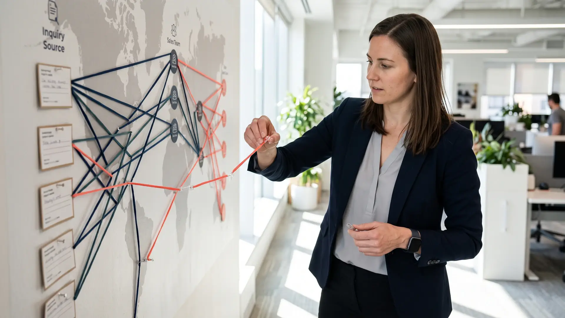 Sales operations team mapping lead routing, fallback and response ownership